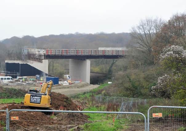 The Bexhill to Hastings Link Road (BHLR)  bridge construction near Upper wilting Farm