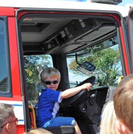 Youngsters took to the wheel of a Shoreham fire engine