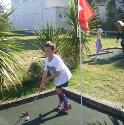 Toby at the crazy golf fundraising event on Sunday