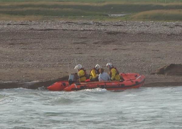 Selsey RNLI rescue the boy from the beach at Medmerry
