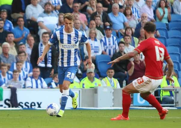 Solly March in action for Albion against Notthingham Forest in their Championship opener        Picture by Angela Brinkhurst