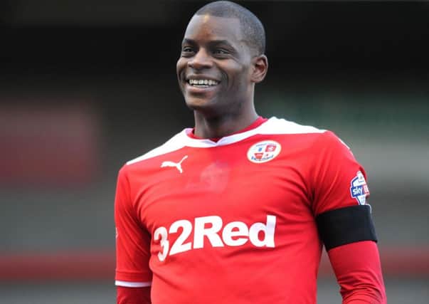 Izale McLeod scores a HatTrick  for Crawley Town against Barnsley (Pic by Jon Rigby) PPP-150214-181200004