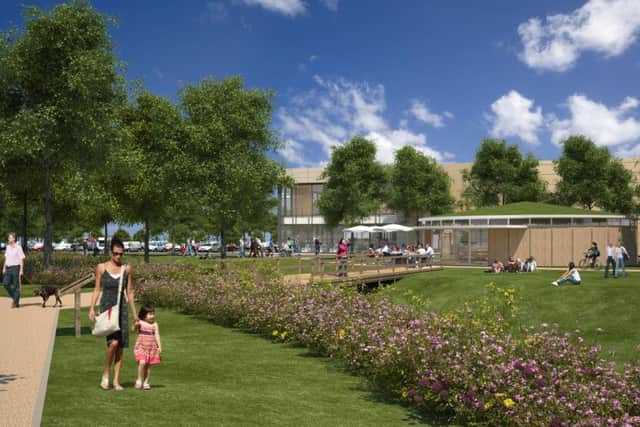The retail space will have a green park area running through the middle of it. ENGSNL00120111122162610
