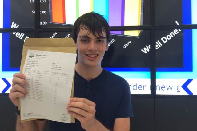 Reece Mears, who achieved five A grades at AS level