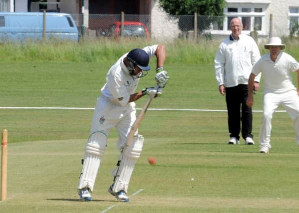 Bognor skipper Zayne Bux batting versus Chichester - the sides meet again this weekend / Picture by Kate Shemilt