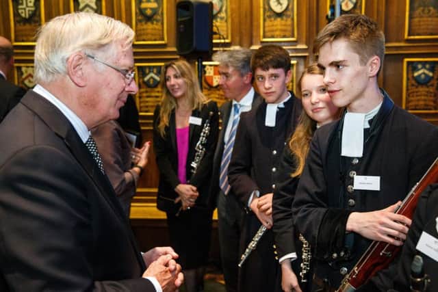 Zachery Moxon pictured being presented to HRH The Duke of Gloucester at Middle Temple Hall in June. Photo by Toby Phillips