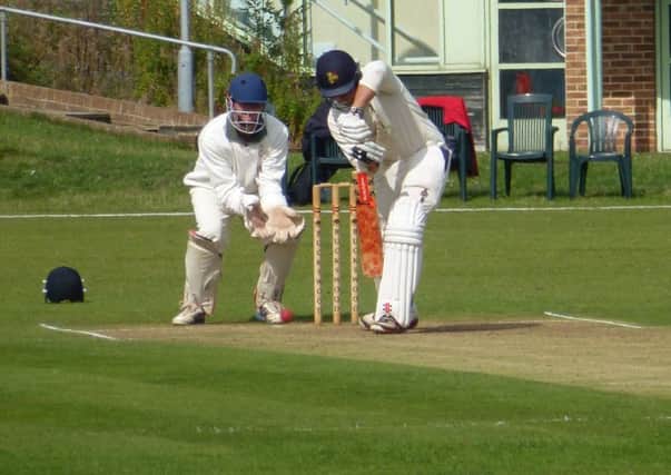 Jake Woolley batting for Hastings Priory against Ifield (SUS-150816-132806002)