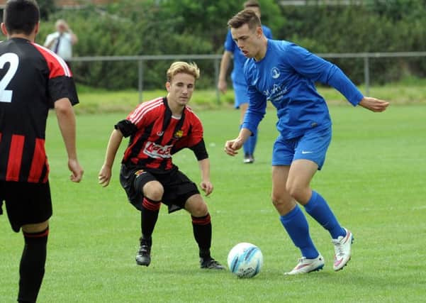 Callum Overton tries to get Selsey into the game against Erith Town / Picture by Louise Adams