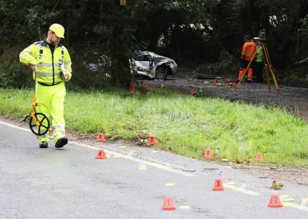 A 22-year-old driver has died at the scene of a crash on the B2146 near Funtington. Picture by Eddie Mitchell