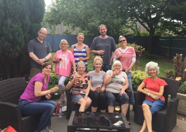 Relaxing at the end of the gardening challenge at Darlington Court