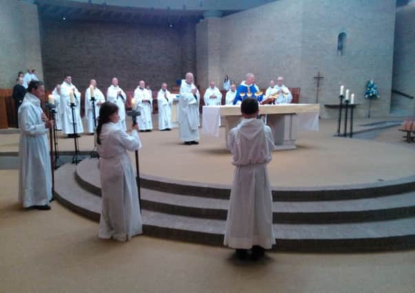 Fifteen priests concelebrated from the Benedictine community at the Worth Abbey Mass for Vocations