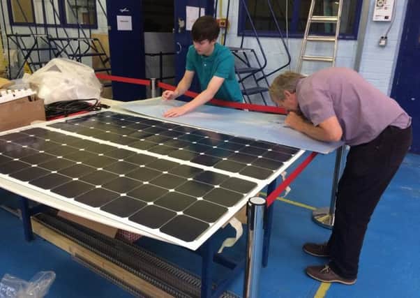Ardingly College students work on their solar powered car for the  Bridgestone World Solar Challenge being held in Australia - picture contributed
