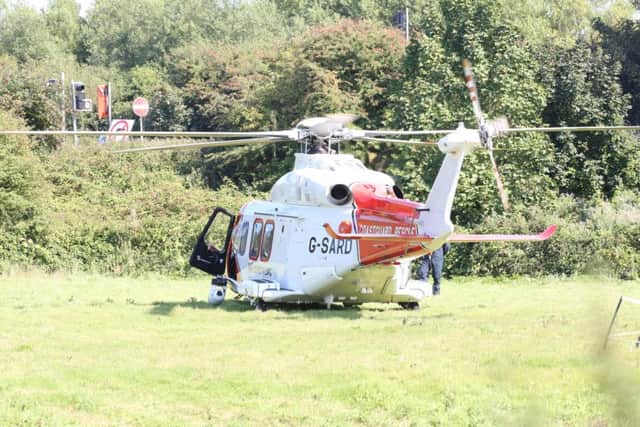 Air ambulance at the scene of tragic air show crash   Picture: Eddie Mitchell