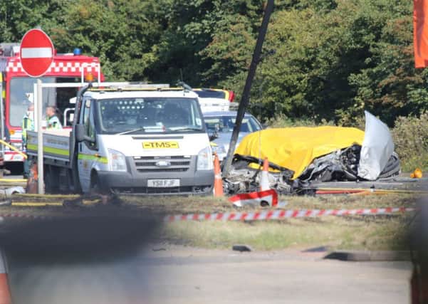 The aftermath of Saturday's Shoreham plane crash