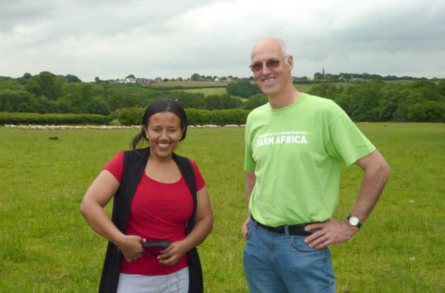 Tim Jury and with Farm Africa staff member Zemach Getahun
