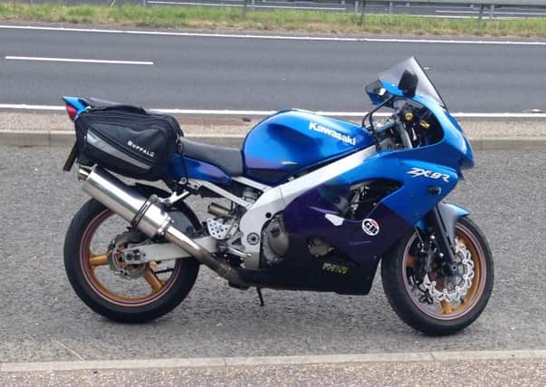 The distinctive Kawasaki motorcycle stolen from a driveway at Poling