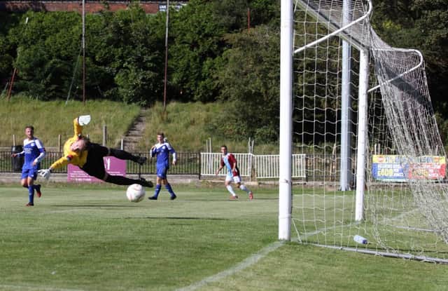 Hastings United's third goal in the 3-1 win at home to Hythe Town on Saturday. Picture courtesy Scott White (SUS-150823-195517002)