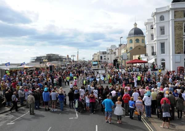 The annual carnival procession always draws a big crowd