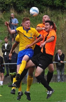Alex Bygraves (left) netted in his sides league victory at East Preston on Monday that win means they have won all four league matches so far this season