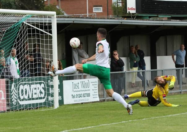 Jason Prior stretches for a chance against Billericay / Picture by Tim Hale