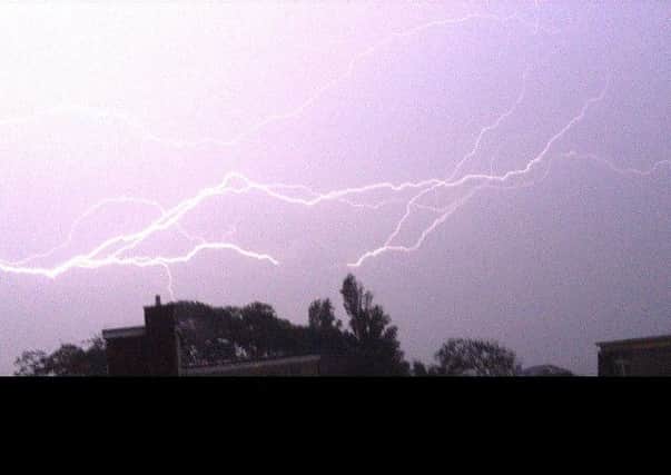 Brandon Carpenter took this photo of the lightning storm over Hastings
