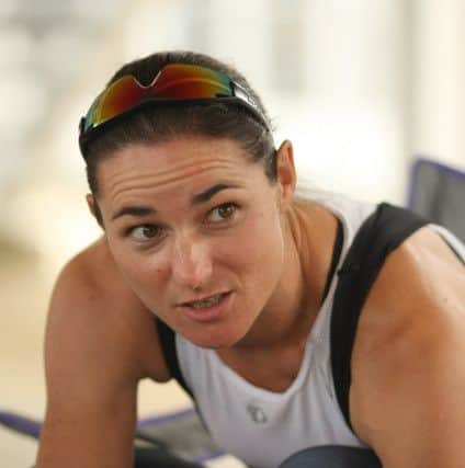 Dame Sarah Storey after winning the Lady March Grand Prix race