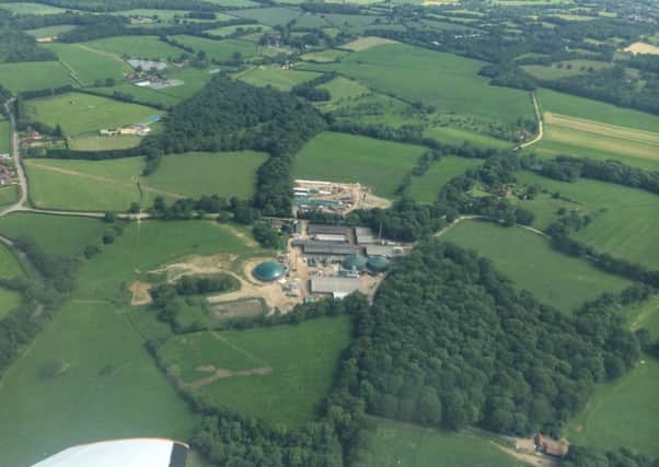 Aerial photo of Crouchlands Biogas in Rickmans Lane, Plaistow