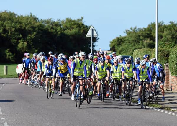 Cyclists from across the county on a ride in memory of Don Lock