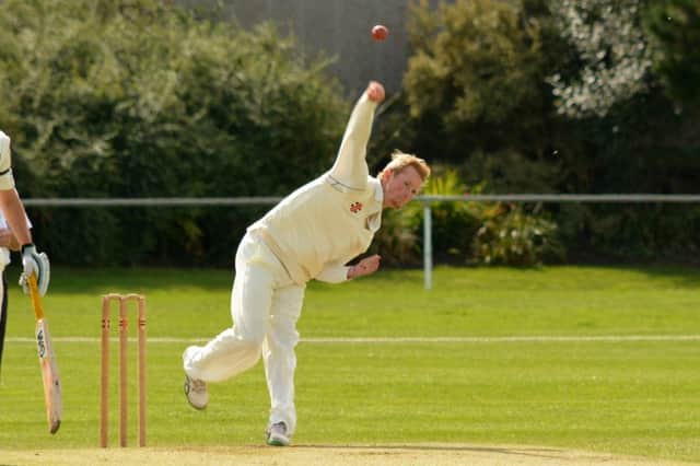 Shawn Johnson bowling for Bexhill against East Grinstead last weekend. Picture by Stephen Curtis (SUS-150830-172519002)