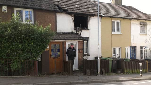 The scene of a fatal house fire in Hollington Old Lane, St Leonards SUS-150609-123543001