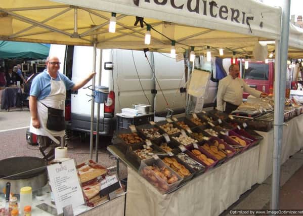 One of the stalls at Bexhill's Anglo French market May 2015 SUS-150916-132836001