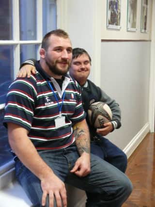 Former Heath Colt and England prop Joe Marler, taken whilst opening a sensory room in Seaford