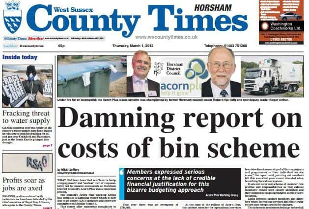 How the County Times reported a damning report into the costs of the Acorn Plus scheme back in February 2012. SUS-150915-094657001