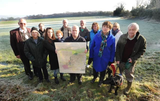 jpco 21-1-15 Residents opposed to the new housing development next to Rusper Road in Ifield (Pic by Jon Rigby) SUS-150120-111519001