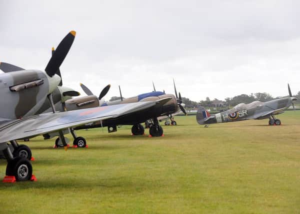 The spitfires lined up. 

Picture: Sarah Standing (151575-5499) PPP-150915-130543001