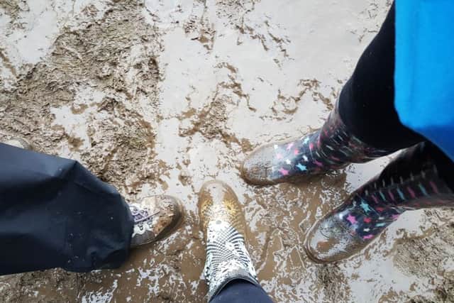 Muddy conditions at Wellies and Wristbands
