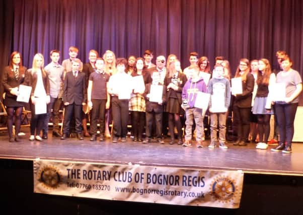 The Rotarys first awards evening saw more than 20 young people receiving awards