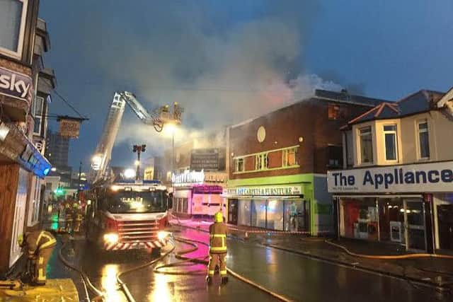 50 firefighters attended the blaze at Keith Jay Carpet & Furniture