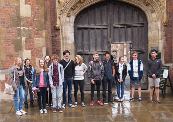 Collyers students at St Johns College, Cambridge SUS-150210-131447001