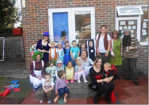 Staff and children at Little Rascals Day Nursery dressed as Roald Dahl characters