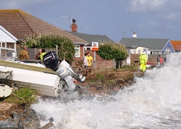 Around 110 homes are under immediate threat, with some just metres away from the sea