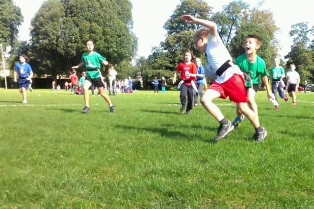 Action from the schools' festival at Oaklands Park