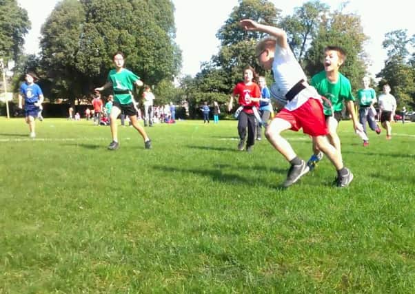 Action from the schools' festival at Oaklands Park
