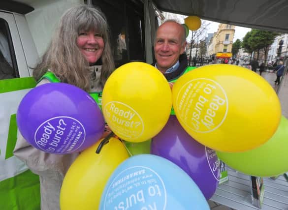 11/7/14- The Samaritans in Hastings celebrating 50 years.  Maggie and Charlie SUS-141107-130801001