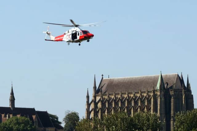 Lancing College, pictured here on the day of the tragedy, over looks the airport where the Shoreham Air Show takes place
