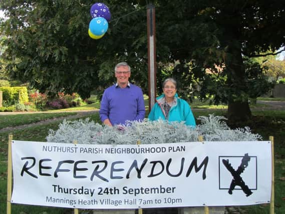 Nuthurst's neighbourhood plan was approved at referendum, Owen Hydes and Valerie Court (photo submitted). SUS-150930-091517001