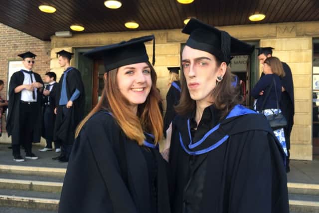 Helena Juric and Dan Moore at Northbrook College's graduation ceremony in Worthnig SUS-150210-154143001