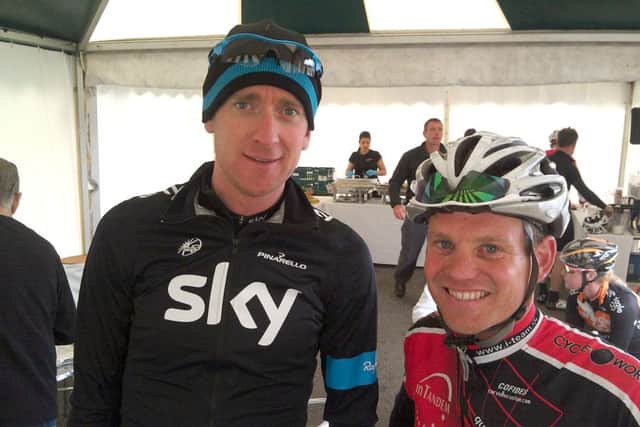Howard Plumb (right) with his hero Bradley Wiggins. 

Picture: i-Team.cc 