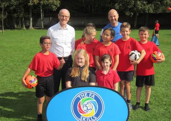 Nick Gibb visits Edward Bryant School to support the FA Skills PE lessons
