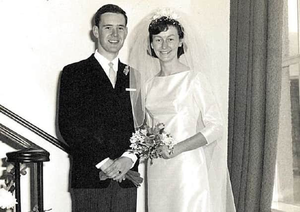 Sandra and John Hall on their wedding day, October 1, 1965